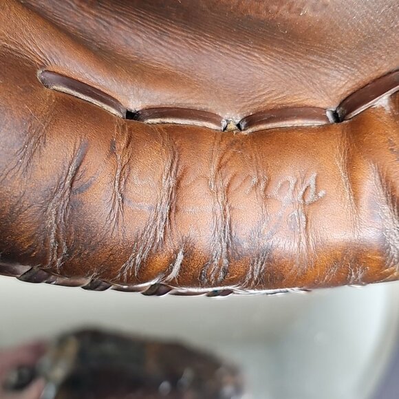 Vintage Rawlings Johnny Groth Baseball Glove Signed BL & Ball Major League USA - Picture 7 of 16